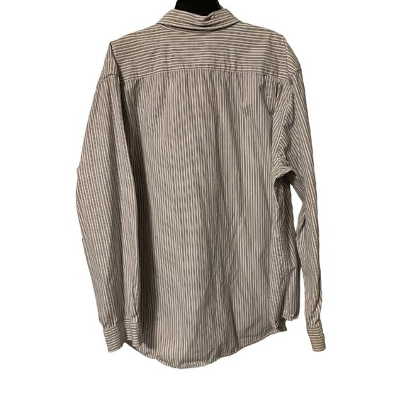 G.H. Bass & Co Mens Black Red White Striped Long Sleeve Button Down Shirt XL - Picture 2 of 5